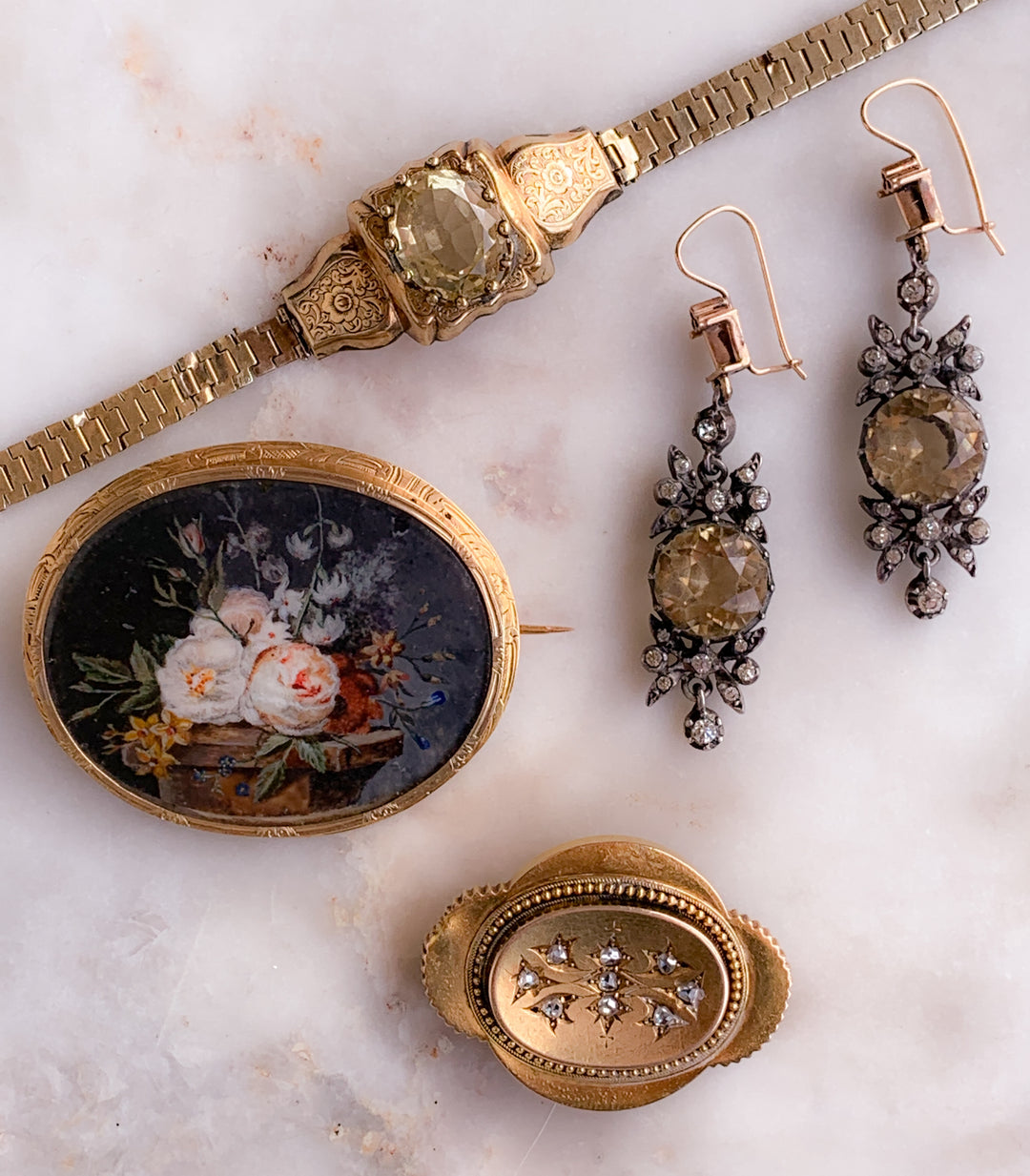Gorgeous 15k Victorian Diamond Brooch