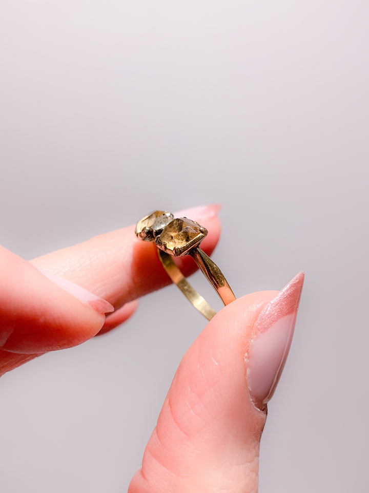 Glorious Imperial Topaz and Paste Bow Ring in 18k