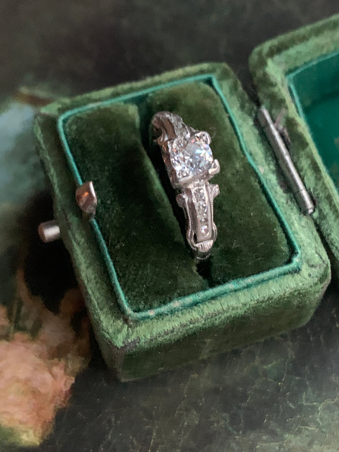 Exceptional 18ct Art Deco Diamond Ring .58cts