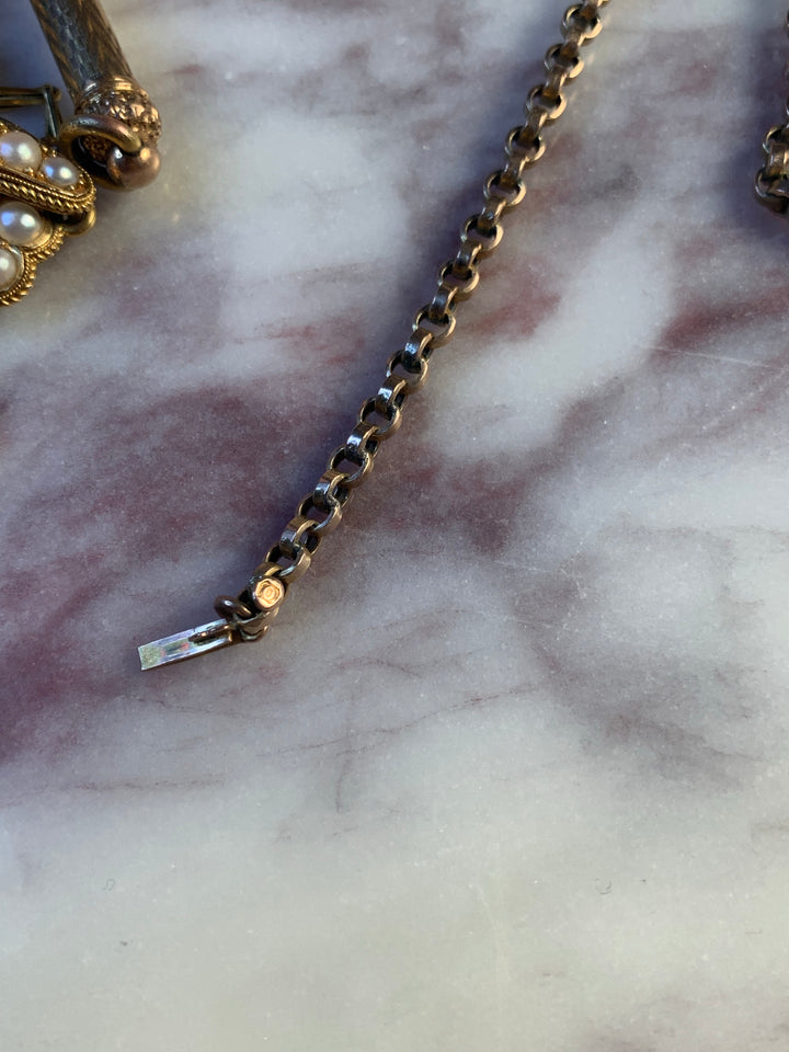 18” Edwardian 9k Gold English Chain with Thick Rollo Links