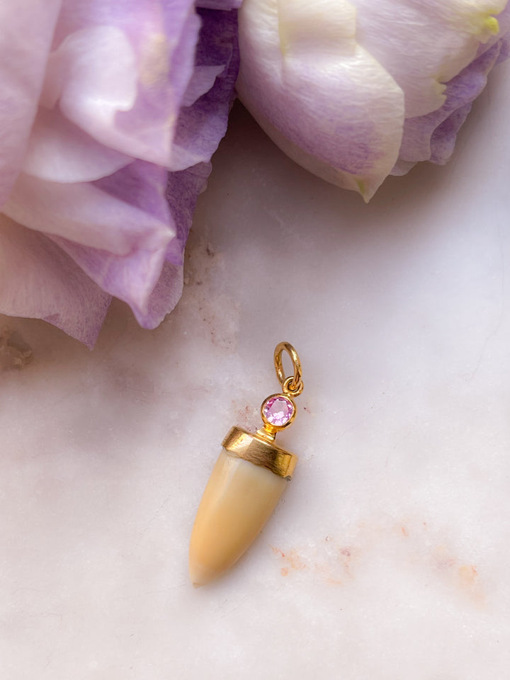 Victorian Tiger Fang with Pink Sapphire Bale Fitting