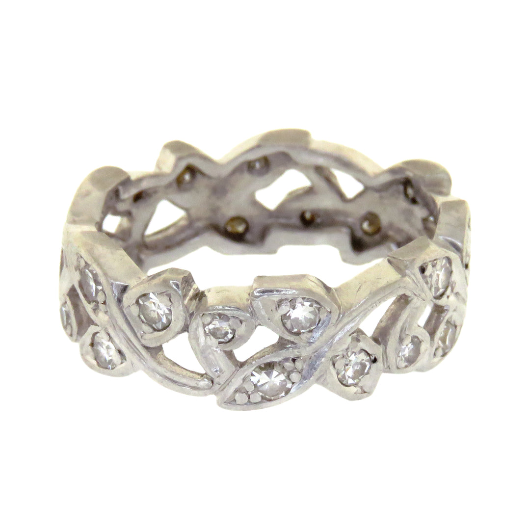 Platinum and Diamond Ivy Cutaway Ring
