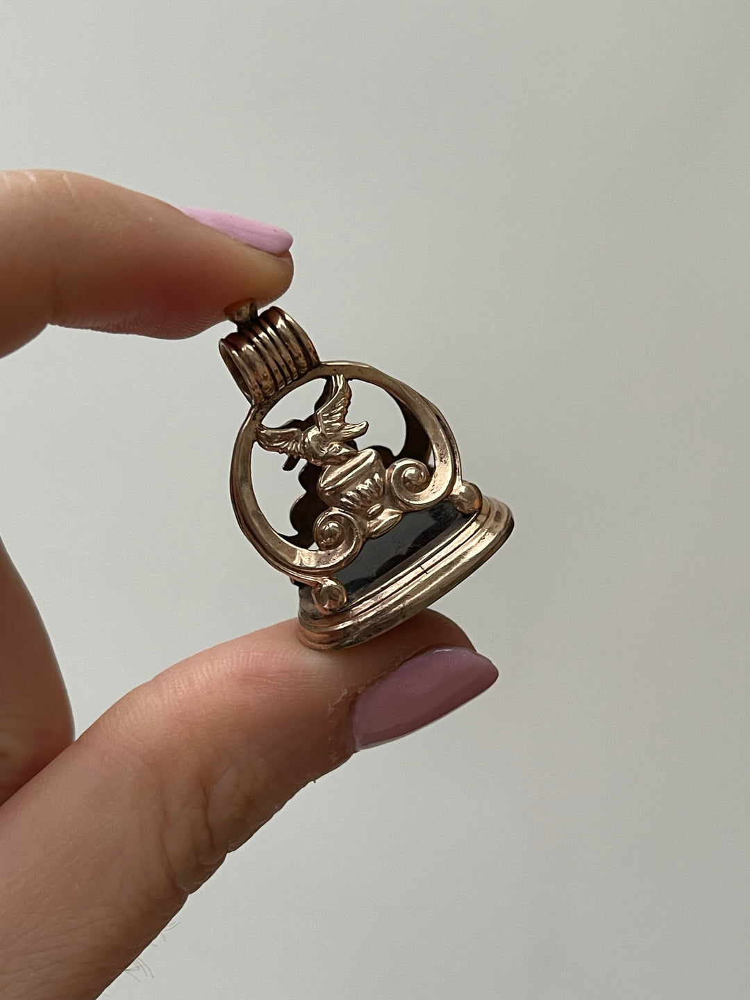 9k Pink Gold Fob Drinking From Chalice