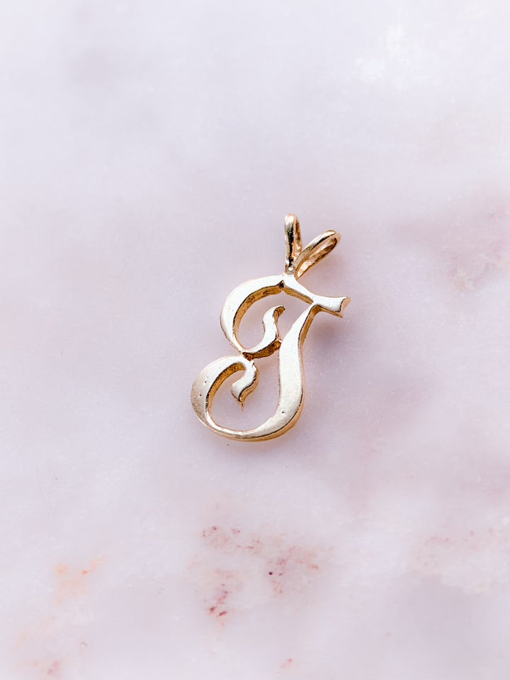 14k “J" Pendant Circa 2000 *Include baci Chocolates*
