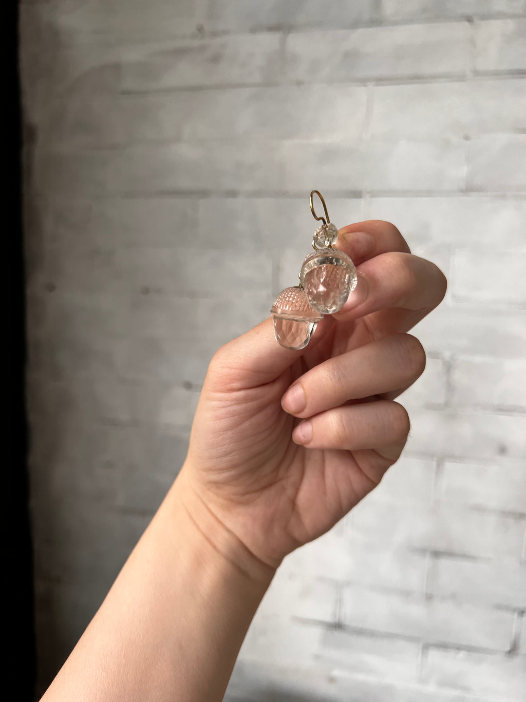 Delightfully Sassy Glass Acorn Earrings in 14k