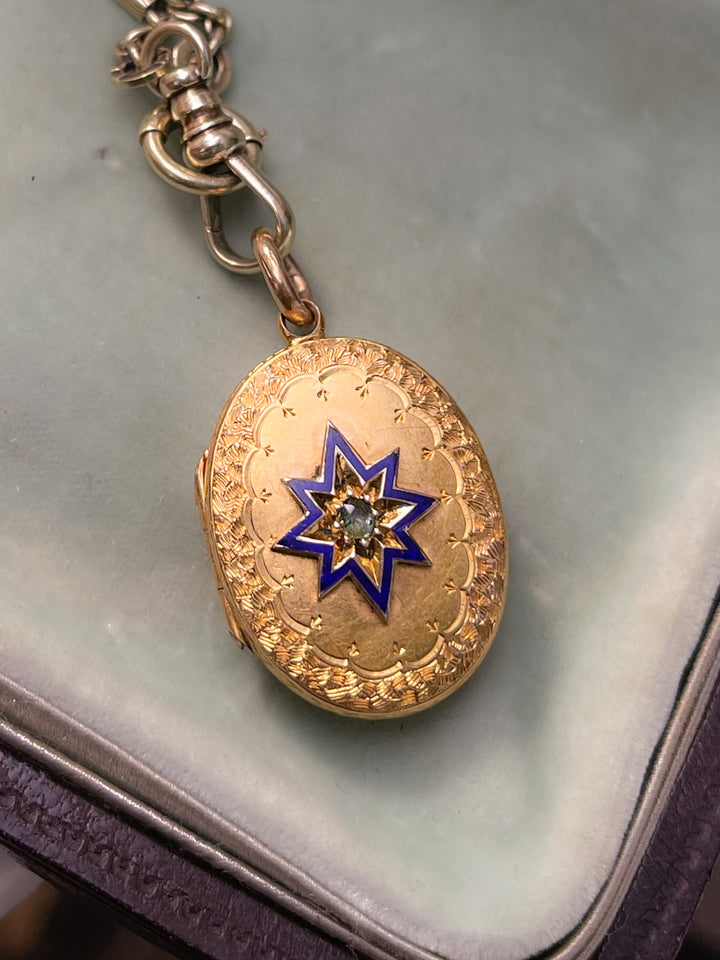 Starburst 18k Locket with Emerald Circa 1870