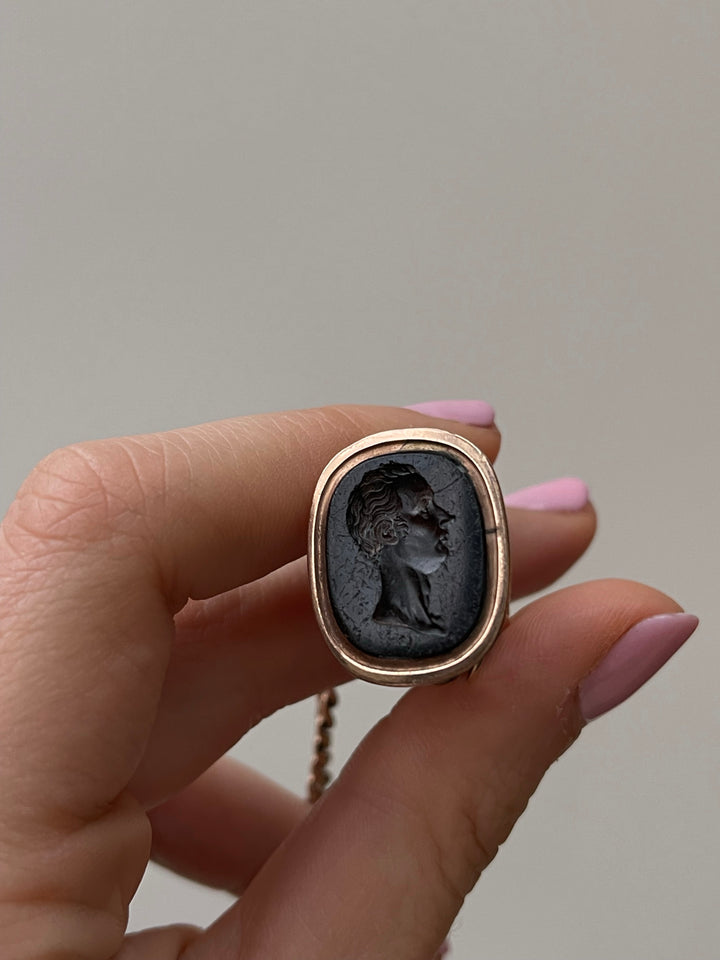 9k Pink Gold Fob Drinking From Chalice