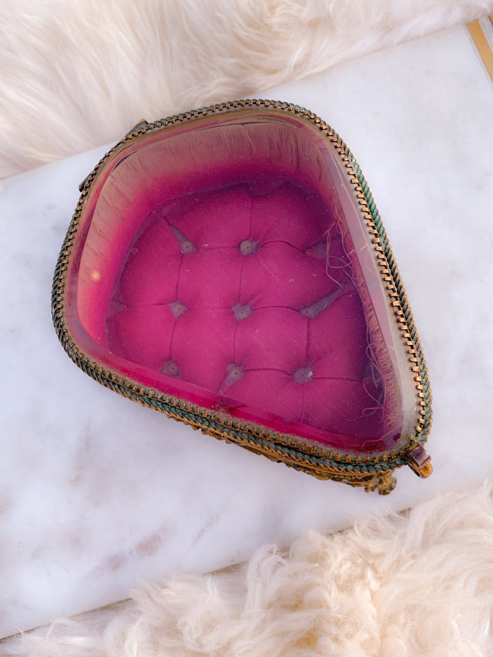 French Napoleon III Period Glass Top Grass Box