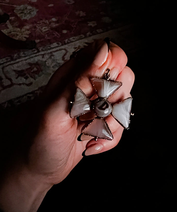 Rare Georgian Agate Cross in 15k Circa 1810