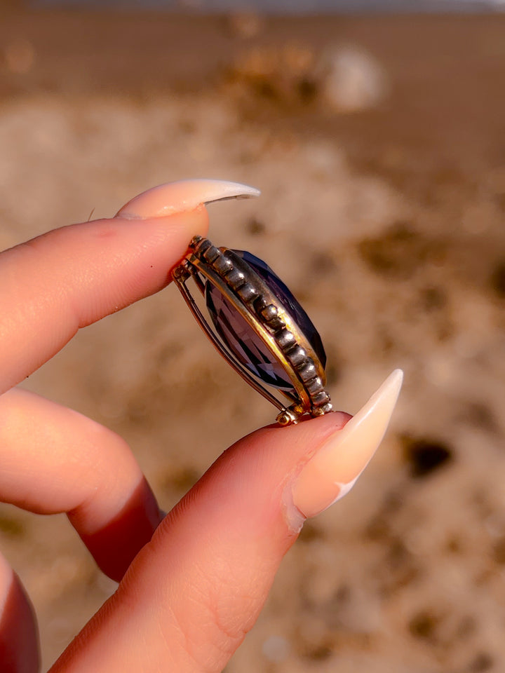 Victorian Diamond and Amethyst Brooch