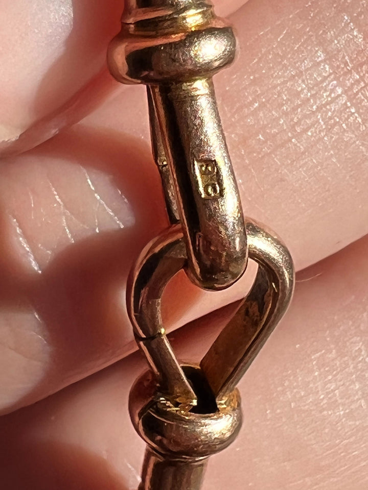 Sassy Pink Gold Double Dog Clip Watch Chain