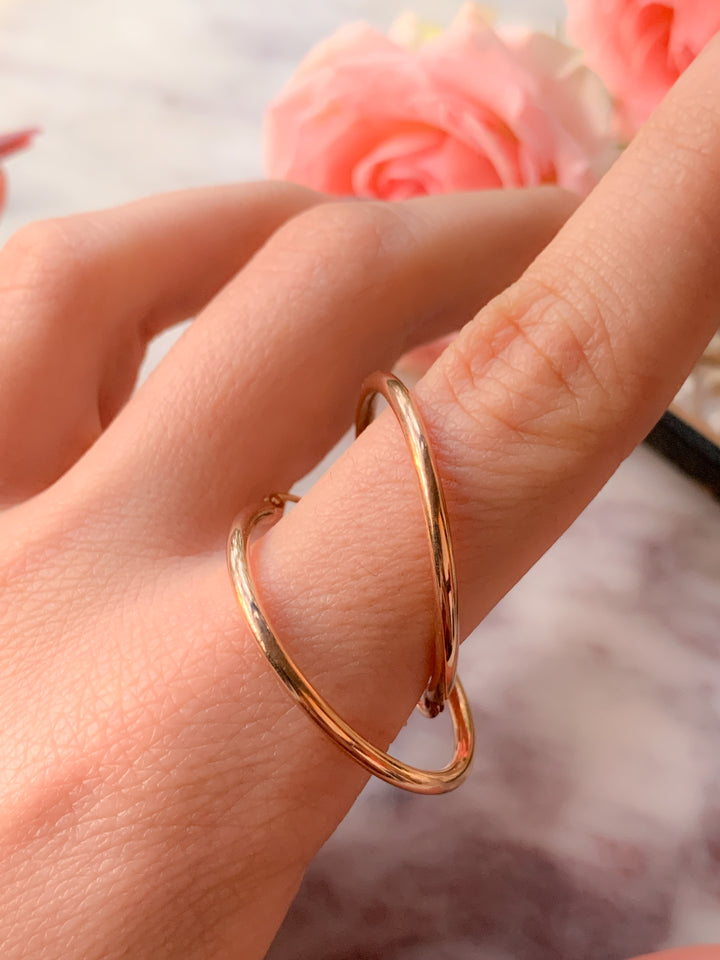 Vintage Pink Gold Hoops *