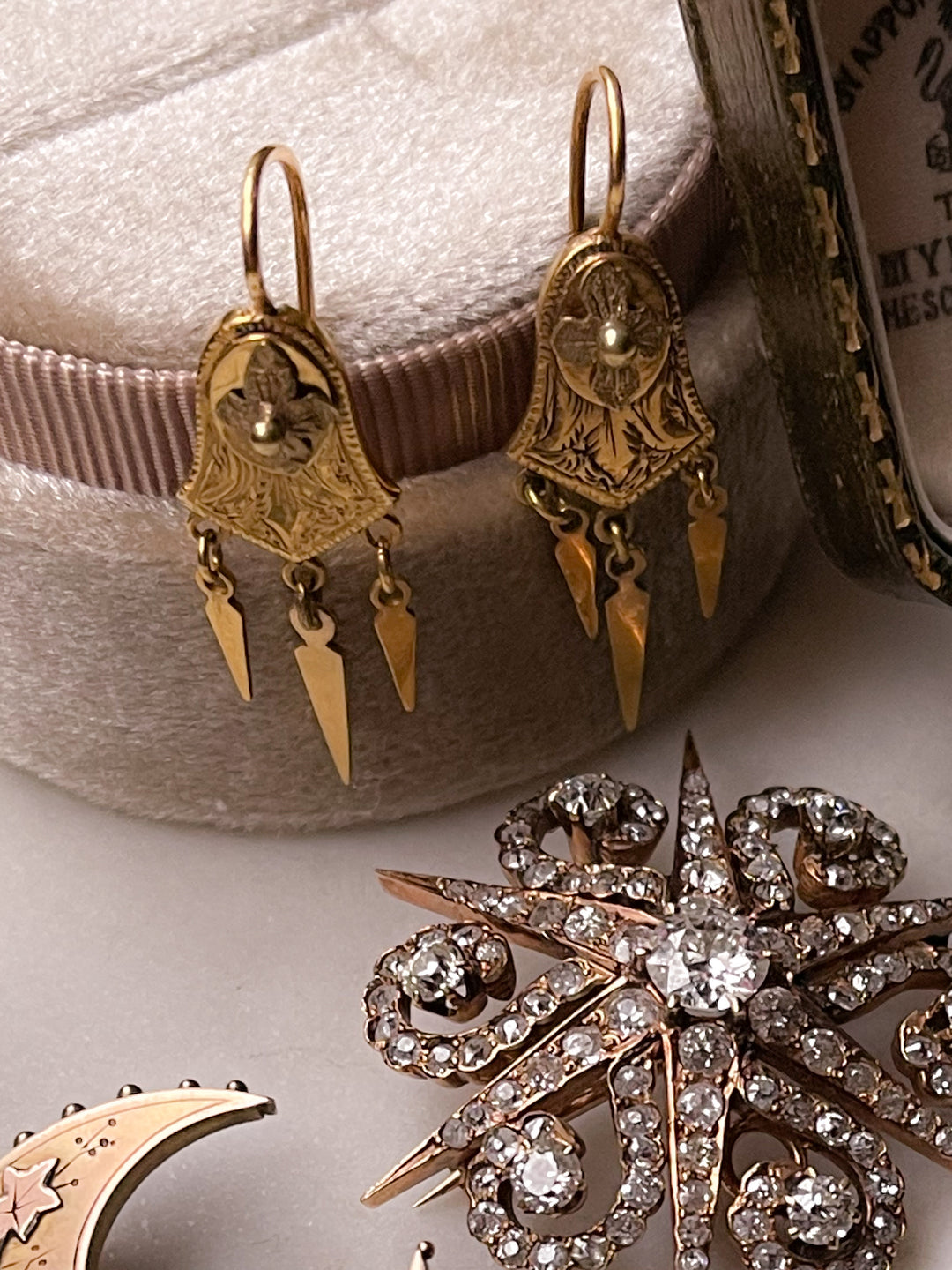 14k Victorian Dangle Earrings