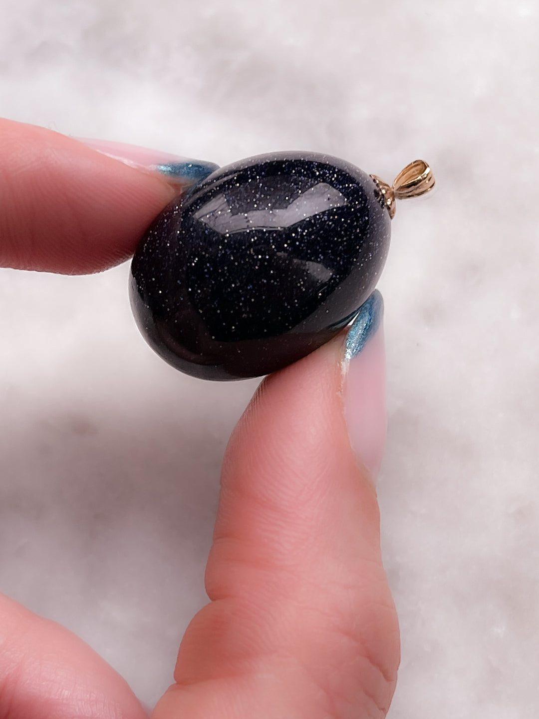 Midnight Stone Egg with 14k Top
