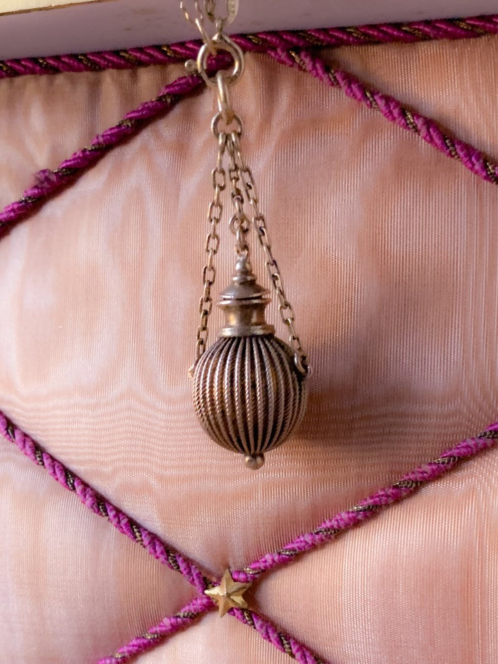 Late Georgian Perfume Bottle in 15k on Gold-Filled Chain