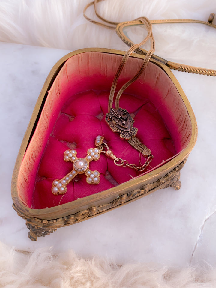 French Napoleon III Period Glass Top Grass Box
