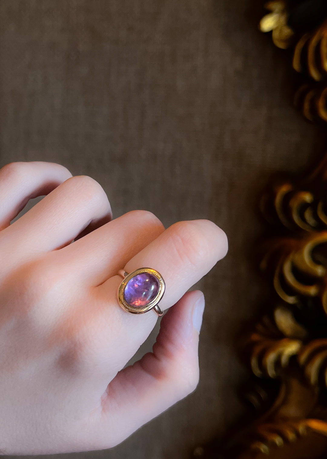 Foiled Amethyst Conversion Ring