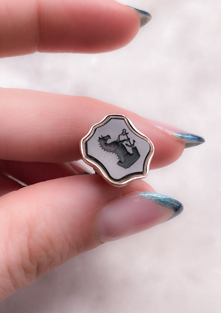 9k Georgian Bloodstone Intaglio Fob