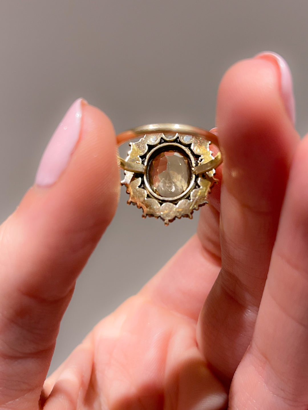 Superb 15ct Topaz and Pearl Mid Victorian Ring