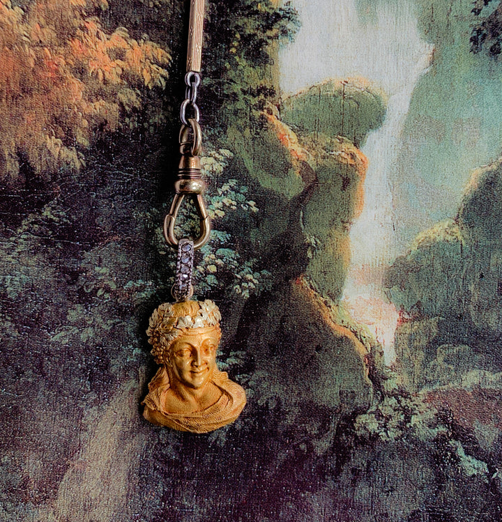 18ct Bacchus Portrait Pendant French C 1850