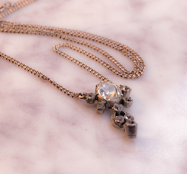 Paste and Sterling Silver Pendant