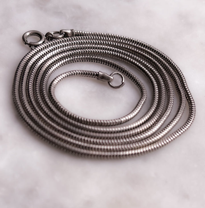 Extra Long Vintage Snake Chain in Sterling Silver