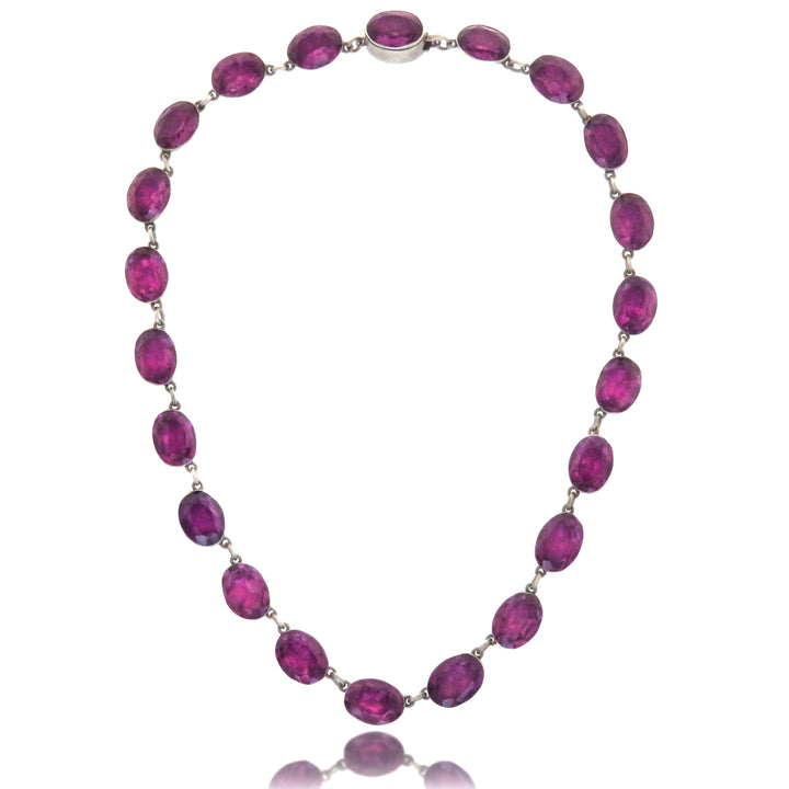 Early 19th Century Purple Paste Sterling Silver Rivière