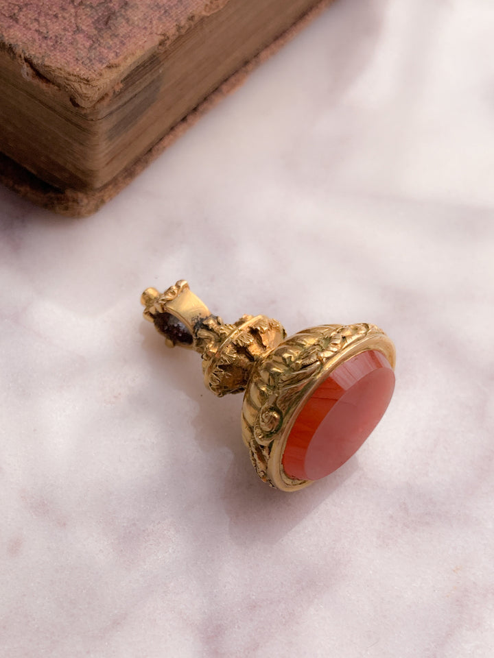 Outstanding 9k Carnelian Fob Circa 1840