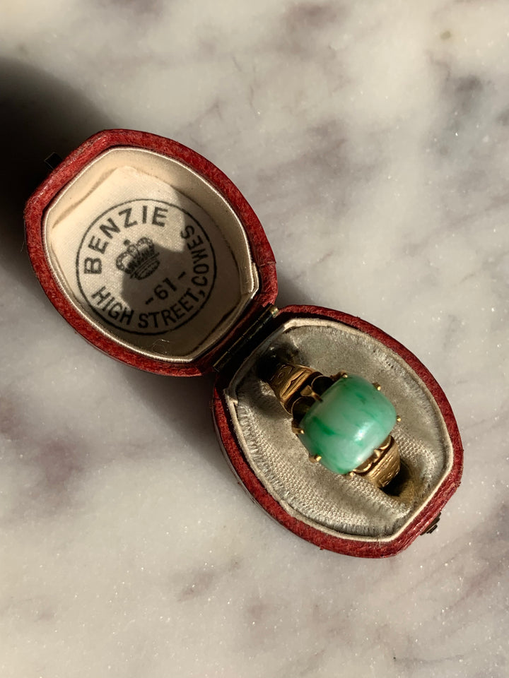18k Apple Jade Ring