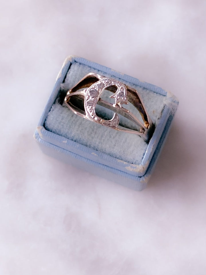 Initial "C" Ring Circa 1930 in 14k Pink Gold