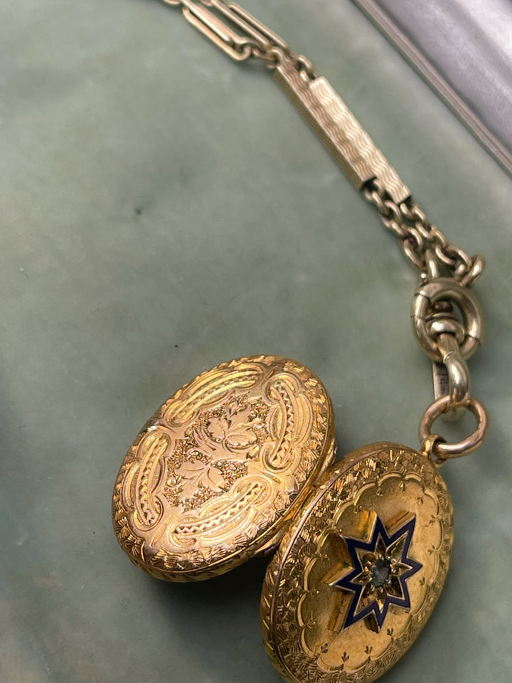 Starburst 18k Locket with Emerald Circa 1870