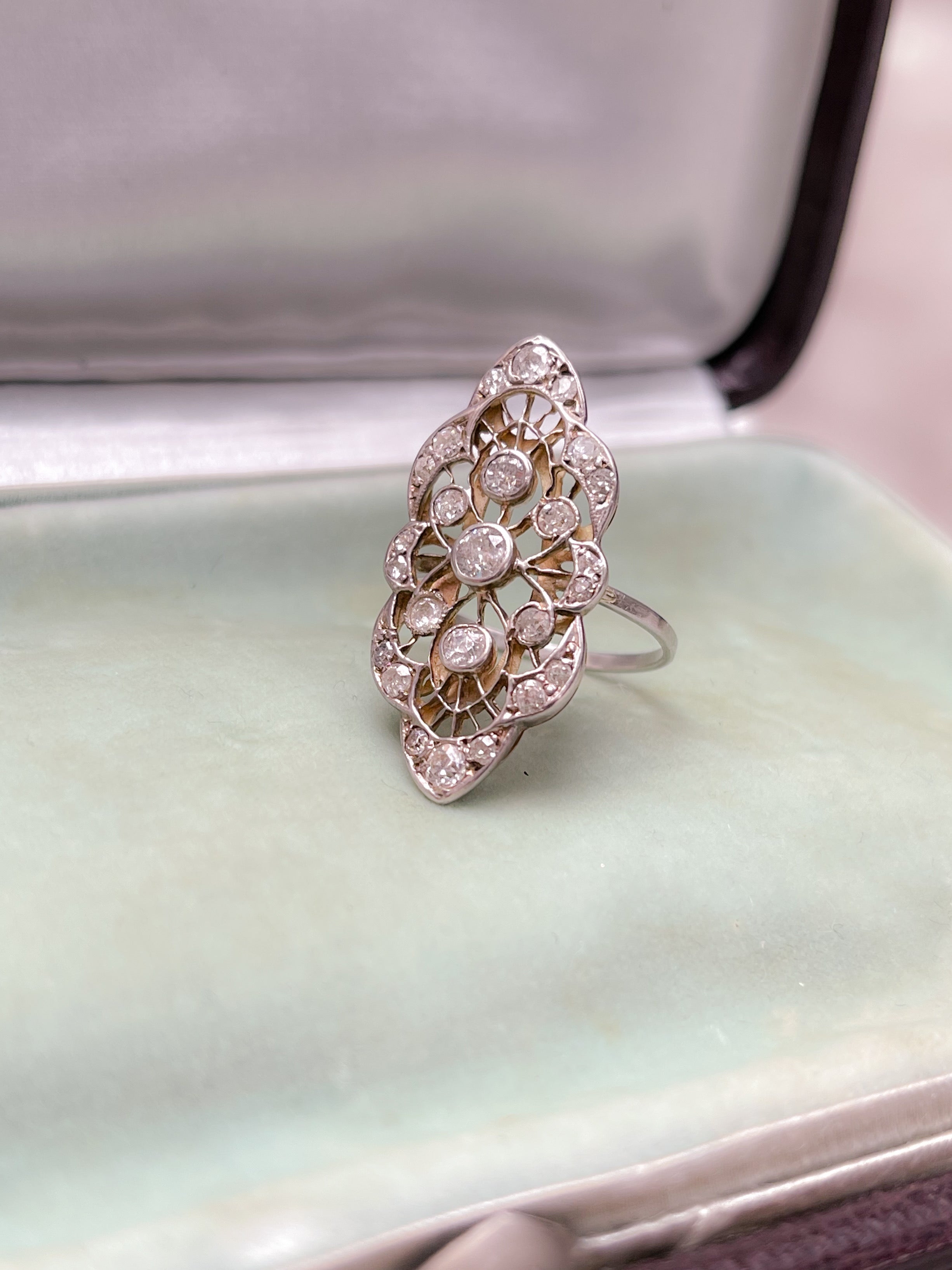 Outstanding Belle Époque Platinum and Diamond Ring .60ctw
