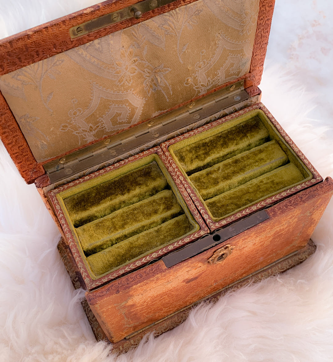 French Victorian Leather "Unfolding" Box
