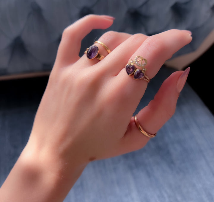 Victorian Double Heart Conversion Ring