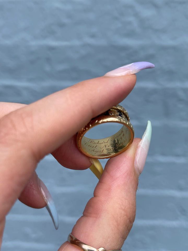 18k Memorial Band Honoring Richard Smith 1869