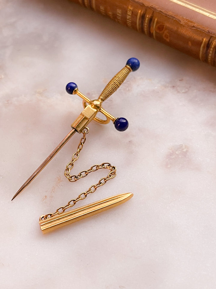 Glorious French 18k Jabot Pin Circa 1870