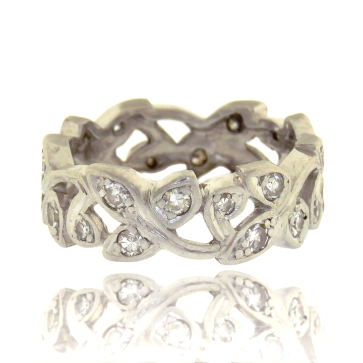 Platinum and Diamond Ivy Cutaway Ring