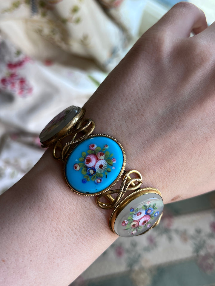 French Painted Enamel Bracelet in Pomponne