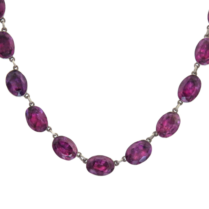 Early 19th Century Purple Paste Sterling Silver Rivière