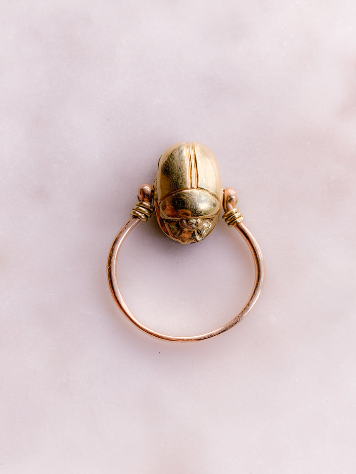 14k & Sterling Silver Scarab Flip Ring