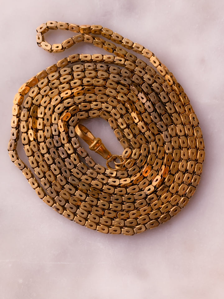 55" Pinchbeck Box Chain Circa 1840