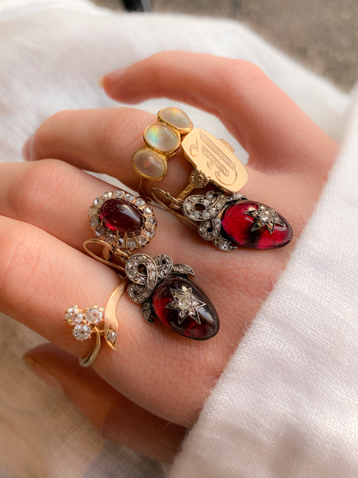 14ct Garnet and Diamond Ring C 1890