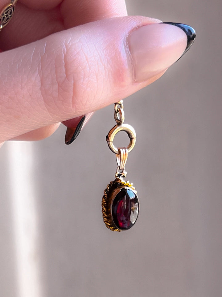 Delicious Victorian Cabochon Garnet Conversion Pendant