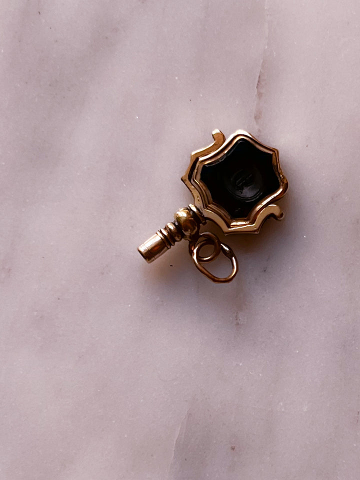 Delicious Onyx Watch Key in 9k