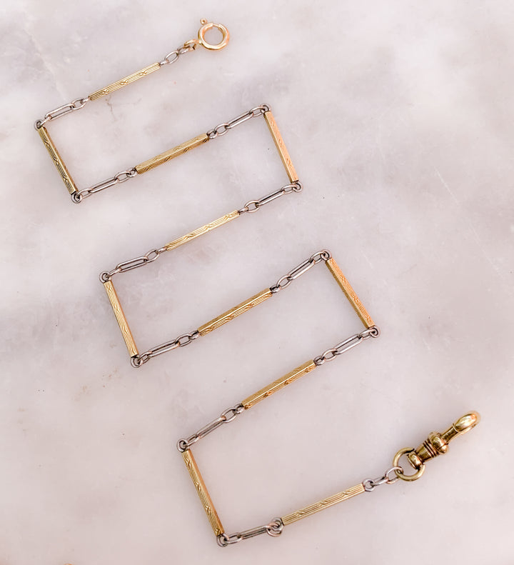 Platinum and 14ct Edwardian Bar Chain Circa 1915