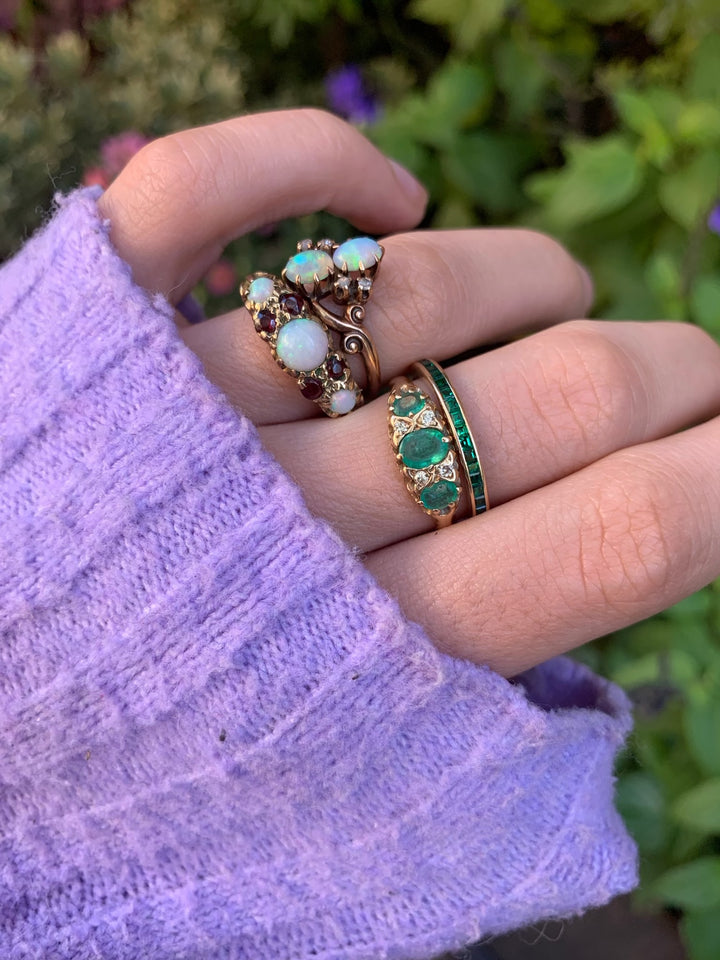 9k Emerald and Diamond Edwardian English Band *