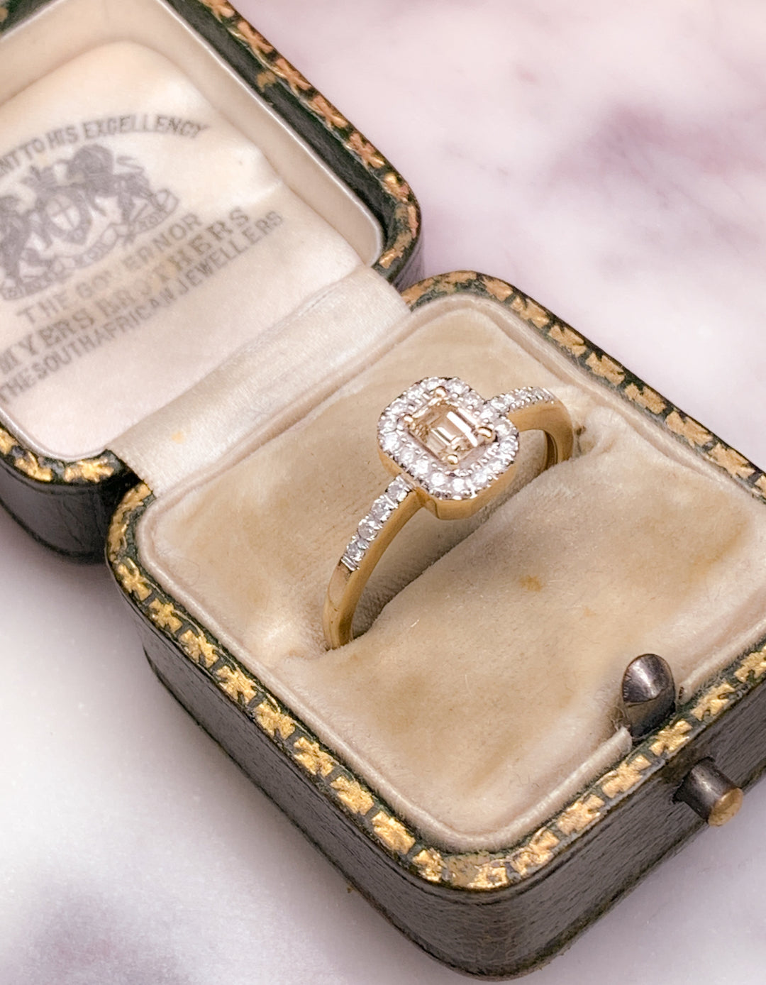 Darling Emerald Cut Champagne Diamond Ring