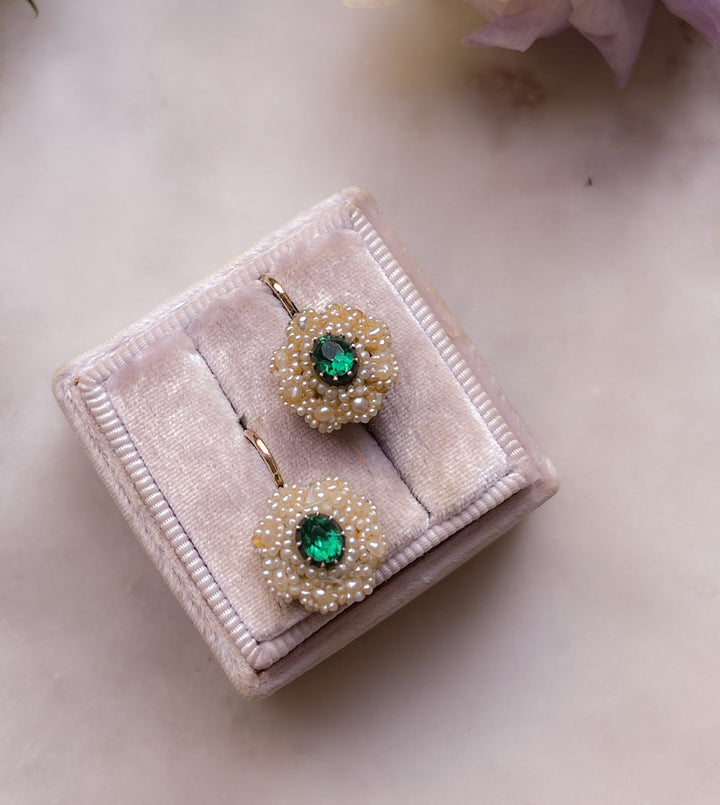 Early Victorian Paste and Pearl Earrings Circa 1840