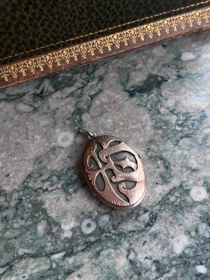 Superb Sterling and Gold Initial Locket