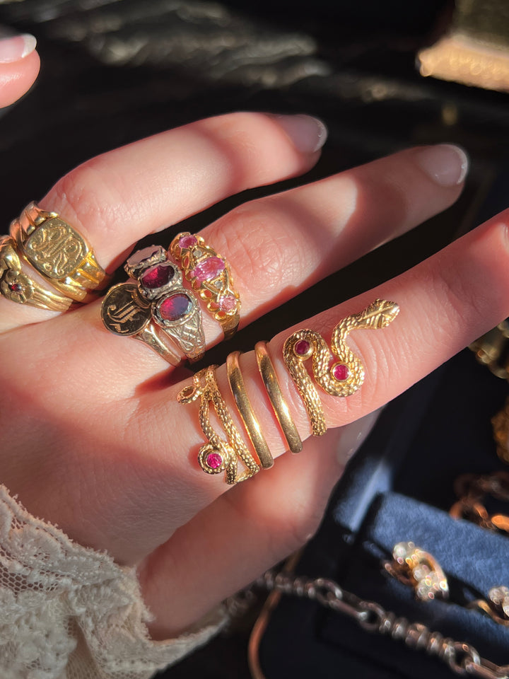 Exceptional Late 19th C Art Nouveau Figure Ring